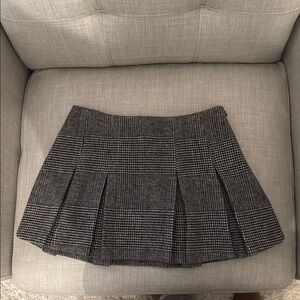 Naked Wardrobe Black and Gray Plaid Mini Skirt